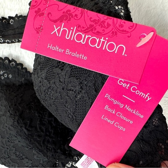 NWT Black Lace Padded Halter Bralette Size S - Picture 5 of 8